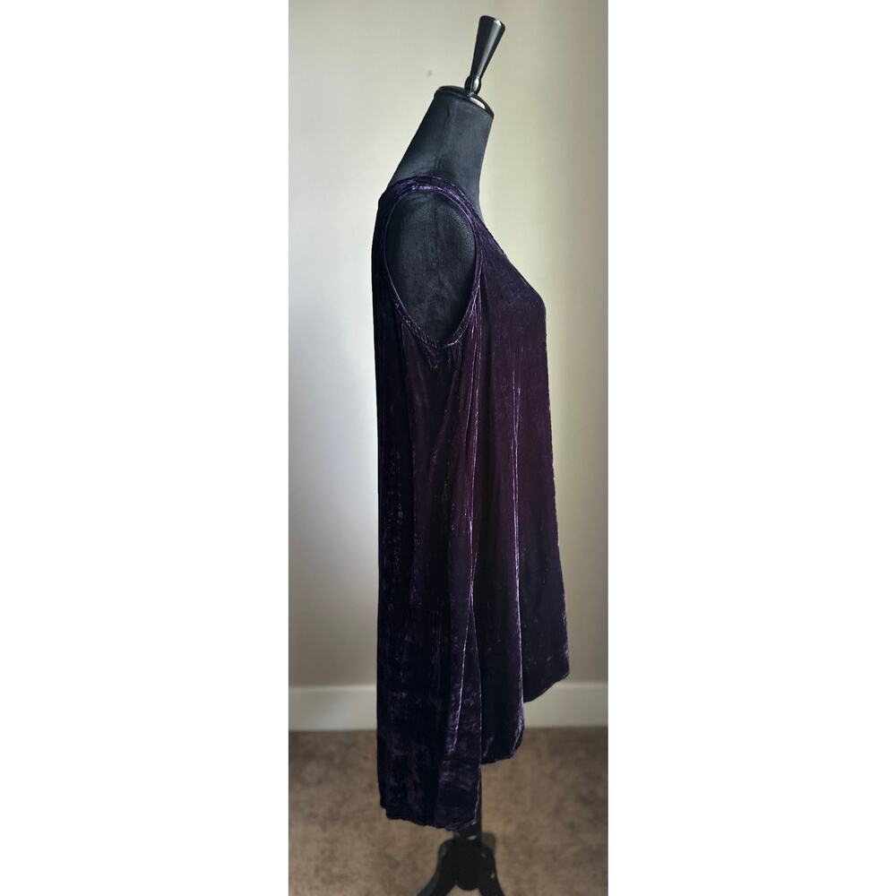BRYN WALKER Louie Dark Purple Velvet Sleeveless Asymmetric Tunic Dress Size M - Picture 3 of 8